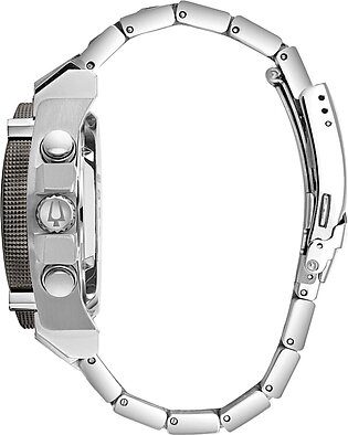 Bulova "Precisionist" Silvertone Men's Chronograph Bracelet Watch