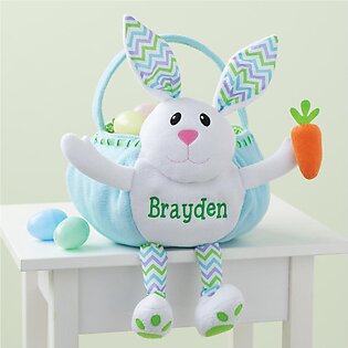 Personalized Blue Bunny Easter Basket