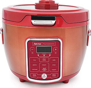 Aroma ARC-1230R 20-Cup (Cooked) Glass Lid Digital Rice Cooker - Red