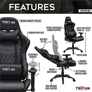 Techni Sport TS-5100 Ergonomic High Back Racer Style PC Gaming Chair