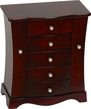 Mele and Co Bette Wooden Jewelry Box in Mahogany Finish