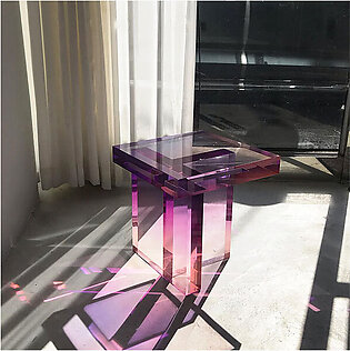 Purple Acrylic Coffee Table - Minimalist Style