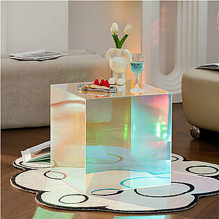 Shimmering Rainbow Side Table - Acrylic - Beautifully Made