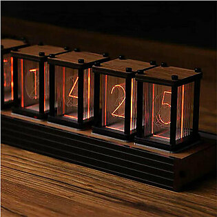 Luminous Tube Clock - Plastic - Wood