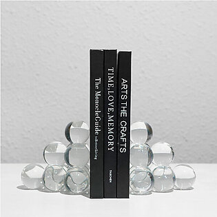 Geometry Ball Bookends - Artificial Crystal - Transparent