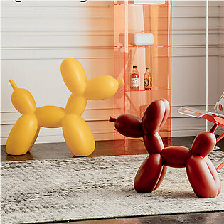 Balloon Dog Ottoman - Resin - Orange - White - 6 Colors Available