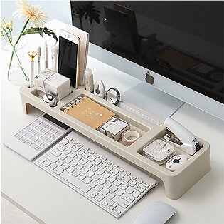 All-in-One Desktop Organizer - Plastic - Apricot - White