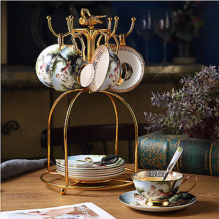 British Inspired Tea Set - Set of 4 or 6 with Rack