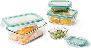 OXO 8 Piece Smart Seal Glass Rectangle Container Set