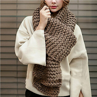 Women Winter Rough Knitted Scarves Shawl