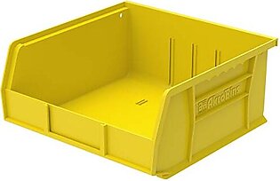 Akro-Mils 30235 AkroBins Plastic Storage Bin Hanging Stacking Containers, (11-Inch x 11-Inch x 5-Inch), Yellow, (6-Pack)