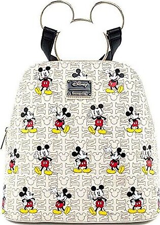 Loungefly Disney Mickey Mouse Hardware Womens Double Strap Shoulder Bag Purse