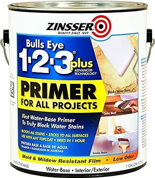 Zinsser Bulls Eye 1-2-3 Plus Water-Based Acrylic Primer (Primer White, 1-Gallon)
