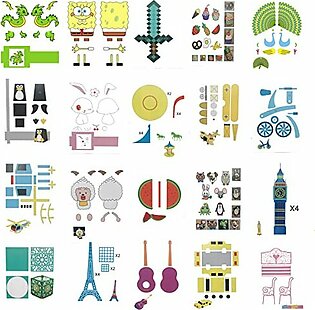 40 Patterns 3D Printer Drawing Molds Paper Stencils for 3D Printing Pen,Painting Graffiti Template Printing Paper for 3D Pen Kids DIY Gift,Animal Vehicle Sword, with a Transparent Board Plate