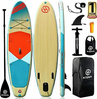 HIGHPI Inflatable Stand Up Paddle Board 11'x33''x6'' Premium SUP W Accessories & Backpack, Wide Stance, Surf Control, Non-Slip Deck, Leash, Paddle and Pump , Standing Boat for Youth & Adult