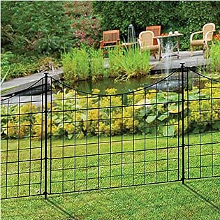 Zippity Outdoor Products WF29001 Dig Metal Garden Fence, 25" H (5 Panels), Black