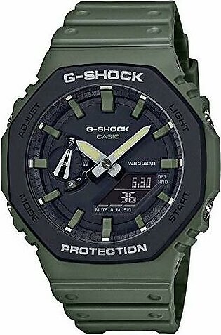 Men's Casio G-Shock Analog-Digital Carbon Core Guard Army Green Resin Strap Watch GA2110SU-3A