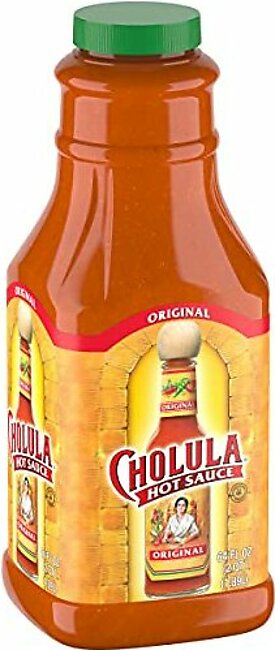 Cholula Original Hot Sauce, 64 fl oz - One 64 Fluid Ounce Bulk Container of Hot Sauce with Mexican Peppers and Signature Spice Blend, Perfect with Tacos, Eggs, Wings, Chicken and More