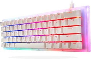 Womier K61 60% Percent Keyboard, Hot Swappable Mechanical Gaming Keyboard, Gateron Switch Dual RGB Backlit Compact 61 Keys for PC PS4 Xbox (Yellow Switch,White)