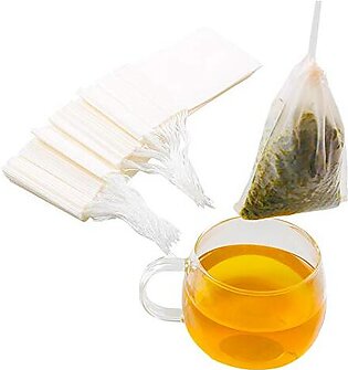 Tinkee Tea Filter bags, safe and natural material, disposable tea infuser, empty tea bag with drawstring for loose leaf tea, set of 100（3.15 x 3.94