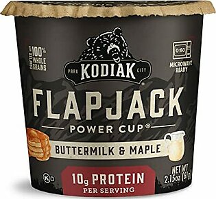 Kodiak Cakes Protein Pancake Flapjack Power Cup - Buttermilk and Maple Pancake Cups - Pancake Mix Just Add Water for Easy to Prepare Breakfast on the Go Cups, 2.15oz (Pack of 12)