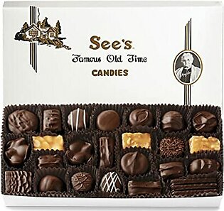 See's Candies Dark Chocolates in White Wrap (1 Pound)