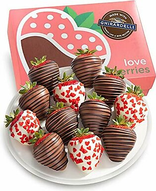 Golden State Fruit Made With Ghirardelli Love Is Sweet Chocolate Covered Strawberries, 12 Count