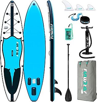 FunWater SUP Inflatable Paddle Board Stand Up Ultra-Light Inflatable Paddleboard with Inflatable SUP Accessories,Fins,Adjustable Paddle, Pump,Backpack, Leash, Waterproof Phone Bag