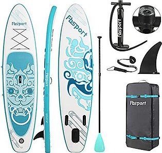 FBSPORT 10'6'' Premium Inflatable Stand Up Paddle Board, Yoga Board with Durable SUP Accessories & Carry Bag | Wide Stance, Surf Control, Non-Slip Deck, Leash, Paddle and Pump for Youth & Adult