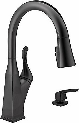 Delta Everly Single-Handle Pull-Down Sprayer Kitchen Faucet with ShieldSpray Technology and Soap Dispenser in Matte Black