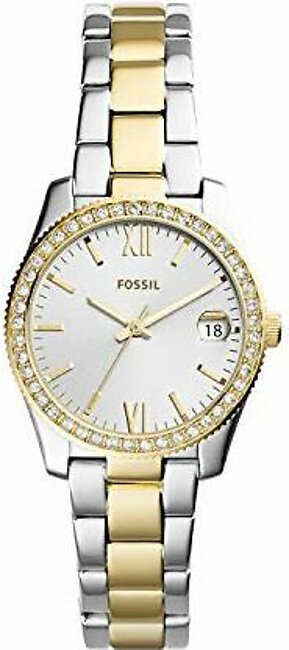 Fossil Women's Scarlette Mini Quartz Stainless Steel Three-Hand Date Watch, Color: Gold/Silver (Model: ES4319)