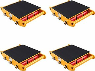 4 Pcs Heavy Duty Machine Dolly Skate Machinery Roller Mover 15t 33000lbs Capacity Cargo Trolley 9 rollen Skates Industrial Machinery Mover Rotating Roller All-Steel Construction