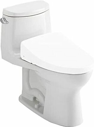 TOTO® UltraMax® II One-Piece Elongated 1.28 GPF WASHLET®+ and Auto Flush Ready Toilet with CEFIONTECT®, Cotton White - CST604CEFGT40#01