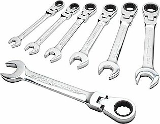 DEWALT Combination Ratcheting Wrench Set, SAE/Standard Wrenches, Flex Head, 7-Piece (DWMT74195)