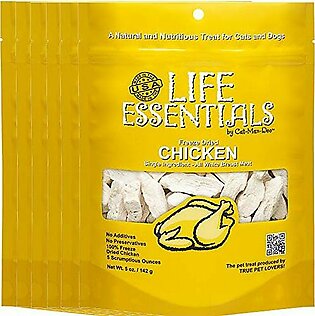 All-Natural Freeze Dried Chicken Treats for Dogs & Cats No Grains, Fillers, Additives and Preservatives Proudly Made in the USA - 6 Pack